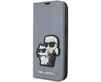 Kryt Karl Lagerfeld KLBKP14XSANKCPG Apple iPhone 14 Pro Max bookcase silver Saffiano Karl & Choupette