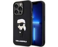 Kryt Karl Lagerfeld KLHCP14L3DRKINK Apple iPhone 14 Pro black hardcase Rubber Ikonik 3D