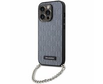 Kryt Karl Lagerfeld KLHCP14LSACKLHPG iPhone 14 Pro 6.1" srebrny/silver hardcase Saffiano Monogram Chain