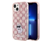 Kryt Karl Lagerfeld KLHCP15SHNCMKLP Apple iPhone 15 hardcase Monogram Choupette pink