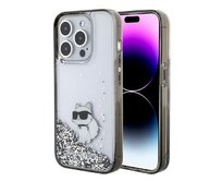 Kryt Karl Lagerfeld KLHCP15LLKCNSK Apple iPhone 15 Pro hardcase Liquid Glitter Choupette transparent