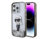 Kryt Karl Lagerfeld KLHCP15LLKKNSK Apple iPhone 15 Pro hardcase Liquid Glitter Ikonik transparent