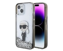 Kryt Karl Lagerfeld KLHCP15SLKKNSK Apple iPhone 15 hardcase Liquid Glitter Ikonik transparent