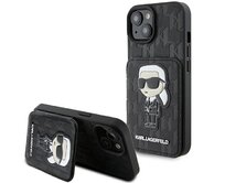 Kryt Karl Lagerfeld KLHCP15SSAKKNSCK Apple iPhone 15 hardcase Saffiano Monogram Ikonik Patch black