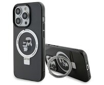 Kryt Karl Lagerfeld KLHMP15LHMRSKCK Apple iPhone 15 Pro hardcase Ring Stand Karl&Choupettte MagSafe black