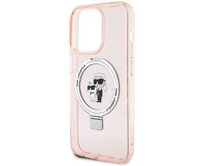 Kryt Karl Lagerfeld KLHMP15LHMRSKCP Apple iPhone 15 Pro hardcase Ring Stand Karl&Choupettte MagSafe pink