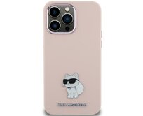 Kryt Karl Lagerfeld KLHCP15MSMHCNPP iPhone 15 Plus różowy/pink Silicone Choupette Metal Pin