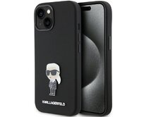 Kryt Karl Lagerfeld KLHCP15SSMHKNPK Apple iPhone 15 Silicone Ikonik Metal Pin black