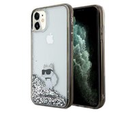 Kryt Karl Lagerfeld KLHCN61LKCNSK Apple iPhone XR / 11 hardcase Liquid Glitter Choupette transparent