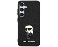 Kryt Karl Lagerfeld KLHCSA35GKNPSK Samsung Galaxy A35 hardcase  Glitter Ikonik Logo Metal Pin black