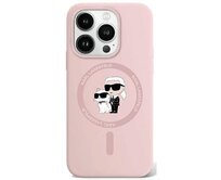 Kryt Karl Lagerfeld KLHMP15LSCMKCRHP Apple iPhone 15 Pro hardcase Silicone Karl & Choupette MagSafe pink