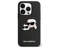 Kryt Karl Lagerfeld KLHMP15LSKCHPPLK Apple iPhone 15 Pro hardcase Silicone Karl & Choupette MagSafe black