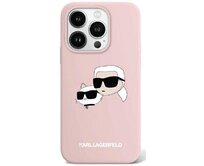 Kryt Karl Lagerfeld KLHMP15LSKCHPPLP Apple iPhone 15 Pro hardcase Silicone Karl & Choupette MagSafe pink