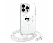 Kryt Karl Lagerfeld KLHMP14LHCCHNT Apple iPhone 14 Pro hardcase transparent IML Choupette Head & Cord Magsafe