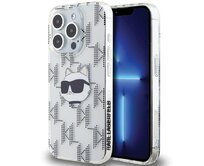 Kryt Karl Lagerfeld KLHCP15LHKLPCHT Apple iPhone 15 Pro hardcase IML Choupette Head & Monogram transparent