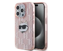 Kryt Karl Lagerfeld KLHCP15XHKLPCHP Apple iPhone 15 Pro Max hardcase IML Choupette Head & Monogram pink