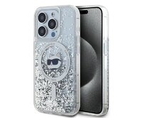 Kryt Karl Lagerfeld KLHMP13LLGCHSGH Apple iPhone 13 / 13 Pro hardcase Liquid Glitter Choupette Head Magsafe transparent