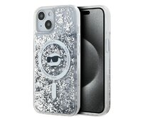 Kryt Karl Lagerfeld KLHMP13MLGCHSGH Apple iPhone 13 hardcase Liquid Glitter Choupette Head Magsafe transparent