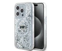 Kryt Karl Lagerfeld KLHMP15LLGKISGH Apple iPhone 15 Pro hardcase Liquid Glitter Karl Head Magsafe transparent