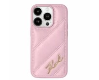 Kryt Karl Lagerfeld KLHCP15SPQDSMGP Apple iPhone 15 / 14 / 13 hardcase Diagonal Quilted Script pink