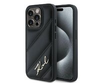 Kryt Karl Lagerfeld KLHCP13LPQDSMGK Apple iPhone 13 Pro / 13 hardcase Diagonal Quilted Script black