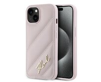 Kryt Karl Lagerfeld KLHCP14SPQDSMGP Apple iPhone 14 / 15 / 13 hardcase Diagonal Quilted Script pink