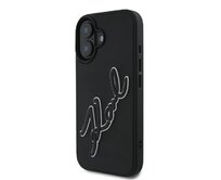 Kryt Karl Lagerfeld KLHCP16S3DRKSDLK Apple iPhone 16 hardcase 3D Rubber Signature black