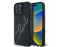 Kryt Karl Lagerfeld KLHCP16X3DRKSDLK Apple iPhone 16 Pro Max hardcase 3D Rubber Bicolor Signature black