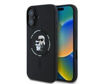 Kryt Karl Lagerfeld KLHMP16MSCMKCRHK Apple iPhone 16 Plus hardcase Silicone Karl&Choupette Ring MagSafe black