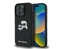 Kryt Karl Lagerfeld KLHCP16LPGKLKCPK Apple iPhone 16 Pro hardcase Monogram Karl&Chaoupette Head Pin black