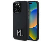 Kryt Karl Lagerfeld KLHMP16LSCMKMPCK Apple iPhone 16 Pro hardcase Silicone Shadow Metal Initial MagSafe black