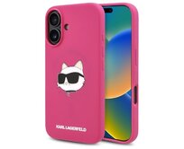 Kryt Karl Lagerfeld KLHMP16SSCHPPLF Apple iPhone 16 hardcase Silicone Choupette Head Print MagSafe fuschia