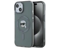 Kryt Karl Lagerfeld KLHMP15SHLSKIK Apple iPhone 15 hardcase IML Metal Karl Head MagSafe black