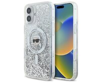 Kryt Karl Lagerfeld KLHMP16MLGKISGH Apple iPhone 16 Plus hardcase Liquid Glitter Karl Head Magsafe transparent