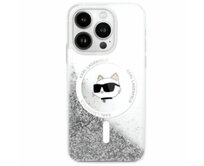 Kryt Karl Lagerfeld KLHMP16SLGCHSGH Apple iPhone 16 hardcase Liquid Glitter Choupette Head Magsafe transparent