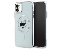 Kryt Karl Lagerfeld KLHMN61HLSCHH Apple iPhone 11 / XR hardcase IML Metal Choupette Head MagSafe white