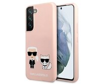 Kryt Karl Lagerfeld KLHCS22MSSKCI Samsung Galaxy S22+ Plus hardcase light pink Silicone Ikonik Karl & Choupette