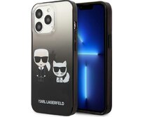 Kryt Karl Lagerfeld KLHCP13LTGKCK Apple iPhone 13 Pro hardcase black Gradient Ikonik Karl & Choupette