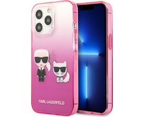 Kryt Karl Lagerfeld KLHCP13LTGKCP Apple iPhone 13 Pro hardcase pink Gradient Ikonik Karl & Choupette