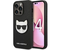 Kryt Karl Lagerfeld KLHCP14LSAPCHK Apple iPhone 14 Pro hardcase black Saffiano Choupette Head Patch