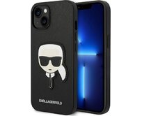 Kryt Karl Lagerfeld KLHCP14MSAPKHK Apple iPhone 14 Plus / 15 Plus black hardcase Saffiano Karl`s Head Patch