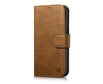 Knížkové pouzdro iCarer Oil Wax Wallet Anti-RFID 2in1 Apple iPhone 14 light brown