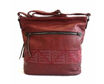 Střední tmavěčervená crossbody kabelka LIDA 2346 červená, syntetická kůže