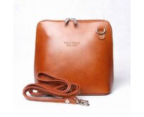 Světlehnědá malá kožená crossbody kabelka no. 55 hnědá, kůže