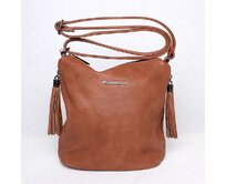 Malá/středně velká hnědá crossbody kabelka FLORA&amp;CO H5623 hnědá, syntetická kůže