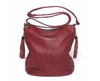 Středně velká tmavěčervená crossbody kabelka FLORA&amp;CO H7150 červená, syntetická kůže