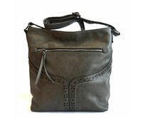 Střední tmavěšedá crossbody kabelka LIDA 2341 šedá, syntetická kůže