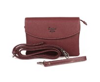 Tříoddílová tmavěčervená crossbody kabelka (psaníčko) David Jones CM4028 červená, syntetická kůže