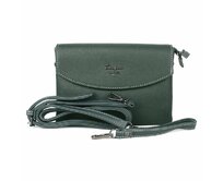 Tříoddílová tmavězelená crossbody kabelka (psaníčko) David Jones CM4028 zelená, syntetická kůže