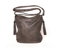 Malá/středně velká tmavěšedá crossbody kabelka FLORA&amp;CO H5623 šedá, syntetická kůže